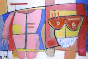 Philip Vencken - Olieverf op doek, Zonder titel (Groot) verkocht voor € 1!