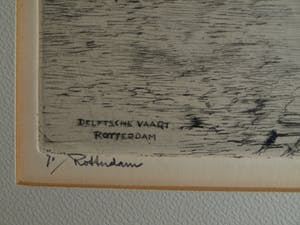 Buy Hendrikus Roodenburg - Ets, “Delftsche Vaart Rotterdam” - 1925? Bid from 1!