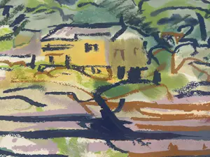 Nell Blaine - Cove with Barge, lithografie kopen? Bied vanaf 75!