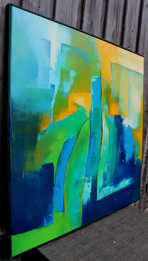 Ria Nieswaag - Ingelijste acrylverf op doek - 1997 kopen? Bied vanaf 575!