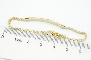 14 - Fijn 18 karaats geel-gouden plaatarmbandje - kinder model - gekeurd kopen? Bied vanaf 140!