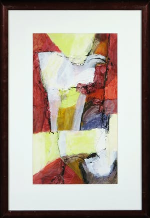 Theo Reusing - Acryl op papier, Zonder titel - Ingelijst kopen? Bied vanaf 1!