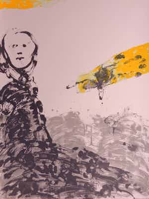 Jef Diederen - ABSTRACTIE / KLEURLITHO / 75x56cm / SIG / 1993 verkocht voor € 35!