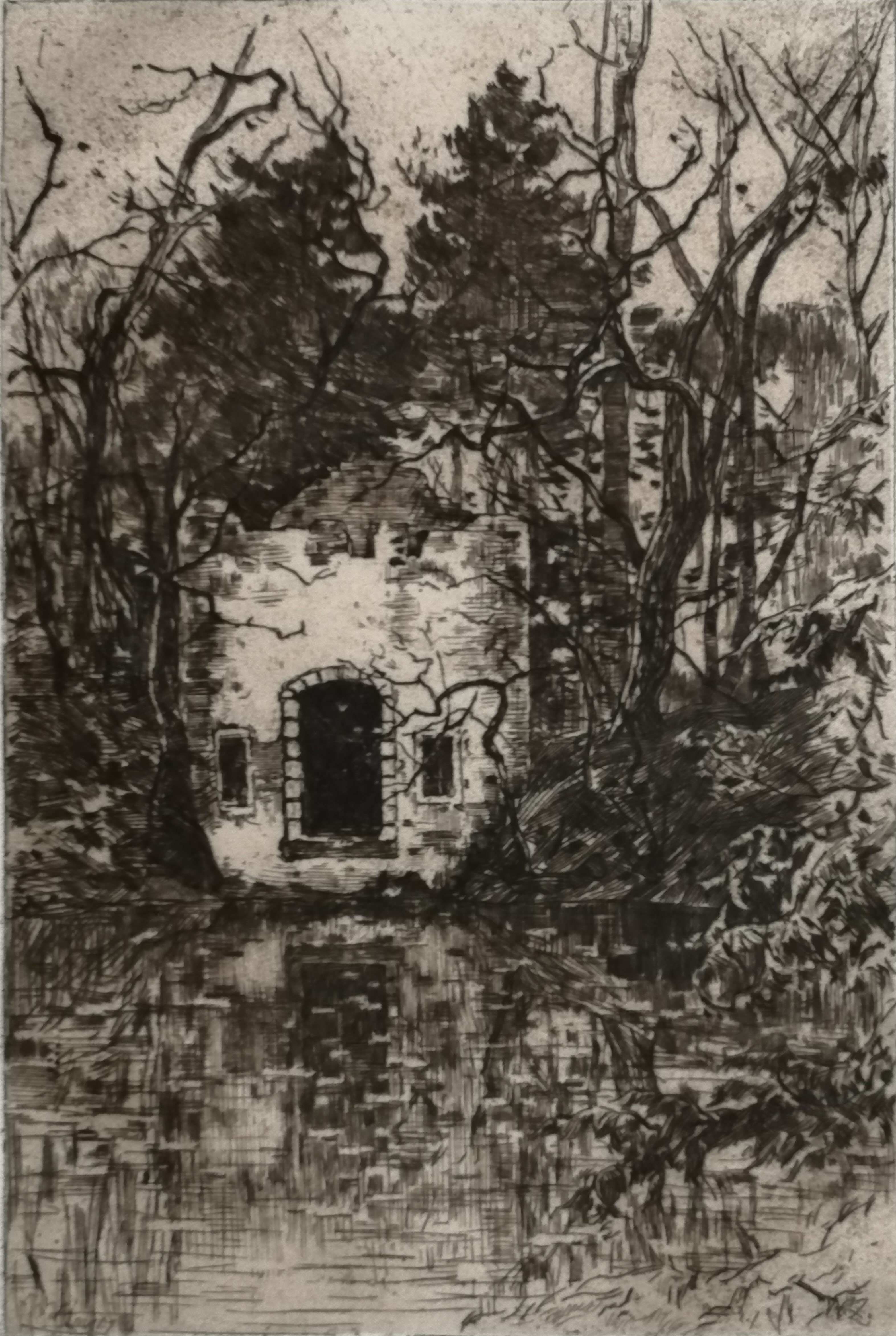 Willem de Zwart - Ruïne aan een vijver (Lage Vuursche) kopen? Bied vanaf 25!