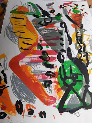 Jurjen de Haan - Litho, Abstract werk kopen? Bied vanaf 40!