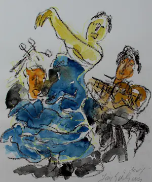 AcheterJan Sierhuis - Aquarel: Flamenco - 2007? Enchérissez de 195!