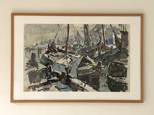 Henk Bellaard - Havengezicht met Skûtsjes kopen? Bied vanaf 100!