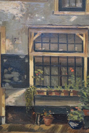 Bertha Muller - Olieverf op doek - Haarlemsch Hofje - 1949 kopen? Bied vanaf 10!