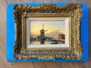 AcheterAnton Karssen - Winters landschap met vrouw op een pad bij een molen? Enchérissez de 390!