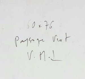 Vincent Mengin-Lecreult - Gemengde techniek op doek, Paysage vert kopen? Bied vanaf 1!