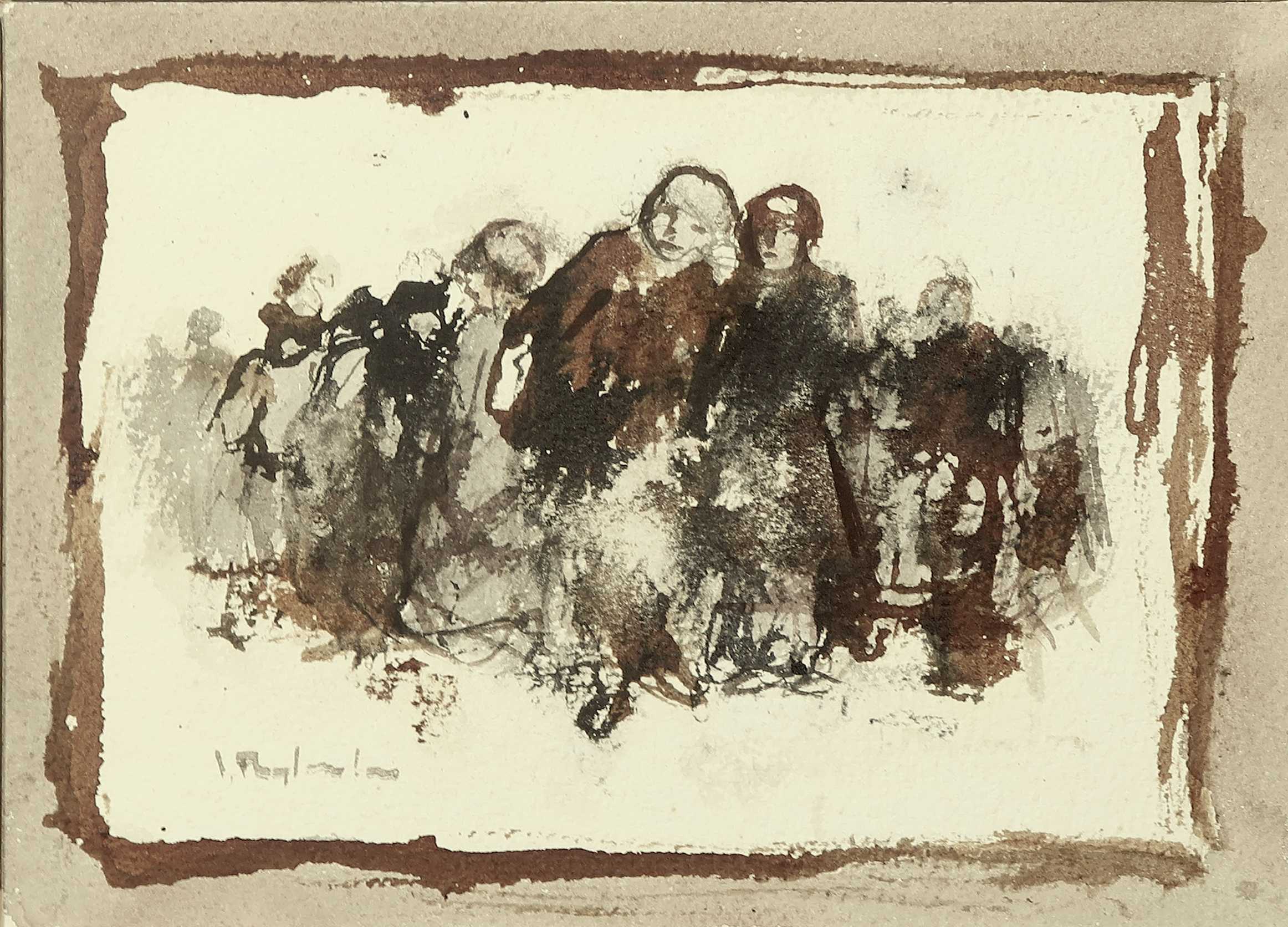 Jan Rijlaarsdam - Aquarel, Zonder titel verkocht voor € 80!