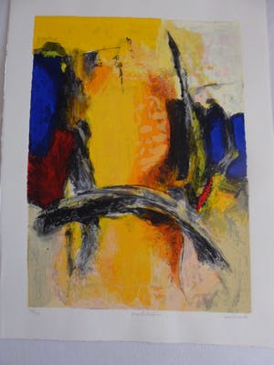 Hans Vanhorck - Zeefdruk. Titel,"Meditation". kopen? Bied vanaf 45!