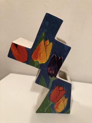 Plateelfabriek Schoonhoven N.V. - Vintage tulpenvaas en vier kleine schaaltjes kopen? Bied vanaf 15!