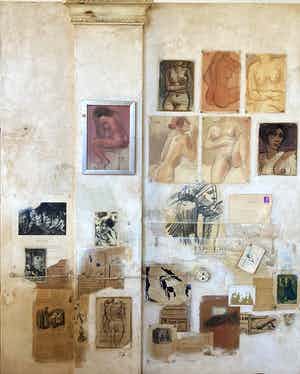 Enric Adsera Riba - “Prestatgeria” grote collage, gemengde techniek. verkocht voor € 350!