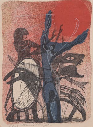 Harry van Kruiningen - kleurenlitho - 'Achnaton' - 1953 kopen? Bied vanaf 49!