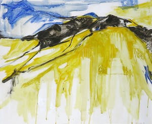 Mathilda Jurrissen - Gouache, Bergakker II - Ingelijst kopen? Bied vanaf 20!
