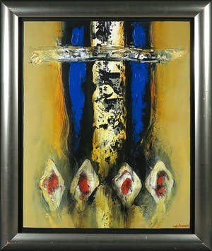 Hans Vanhorck - Acryl op paneel, Bumba - Ingelijst kopen? Bied vanaf 250!