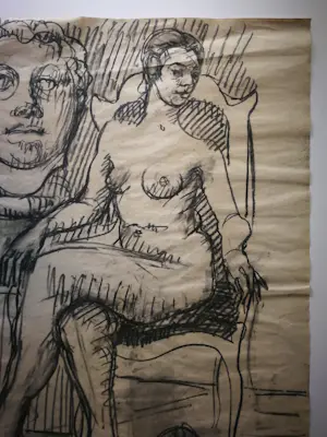 Rob Aussen - Naakt. Portret. Zittende vrouw. kopen? Bied vanaf 69!