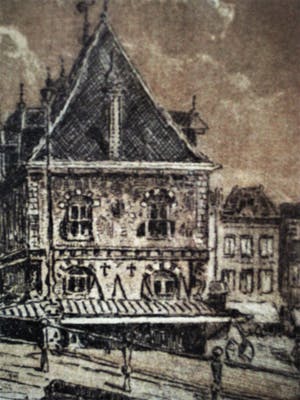 Niet of onleesbaar gesigneerd - Mooie gesigneerde vooroorlogse Ets van Leeuwarden Friesland kopen? Bied vanaf 1!