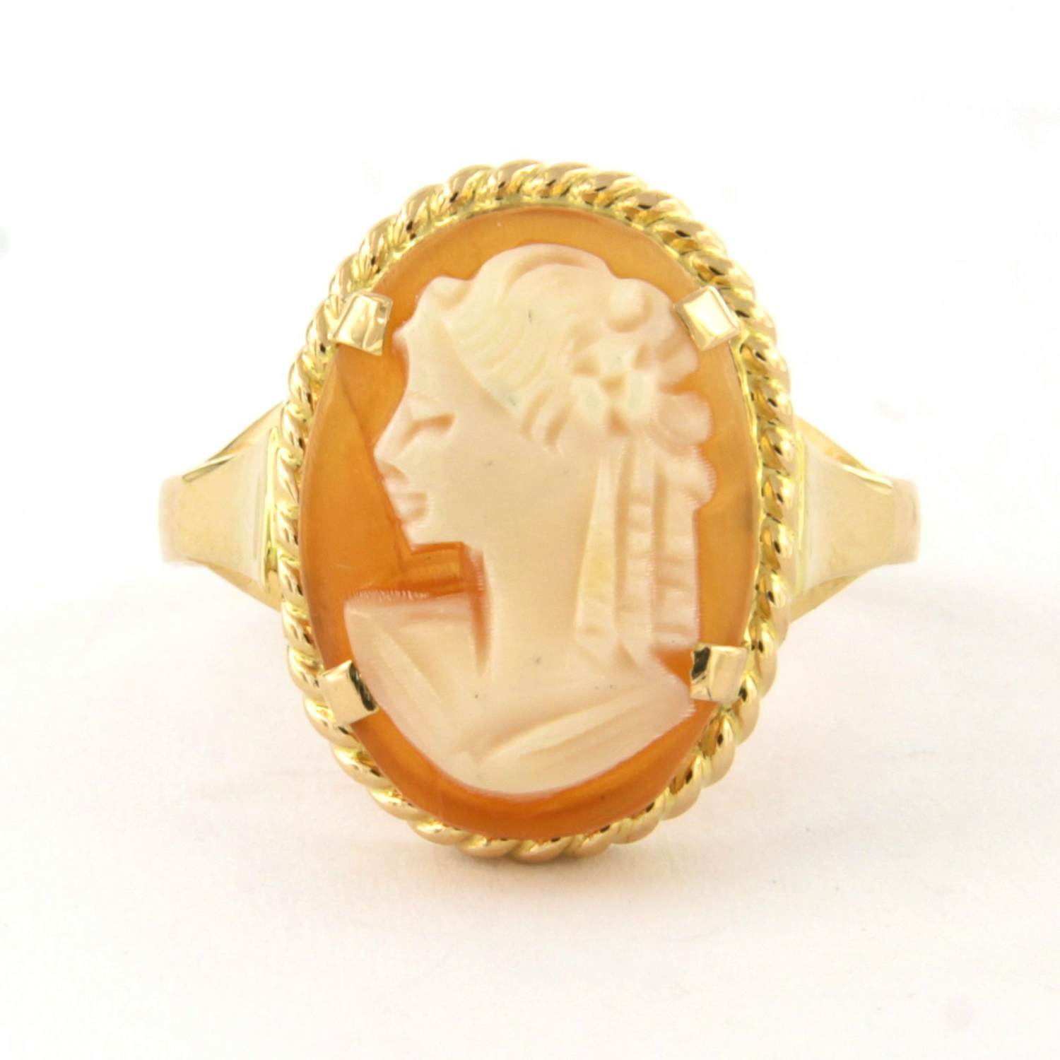 18k roségouden ring bezet met camee - rm 17 kopen? Bied vanaf 240!