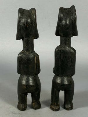 Baule - 201020 - Very Old and Rare Tribal used African 2 Baule figure - Iv. Coast. kopen? Bied vanaf 65!