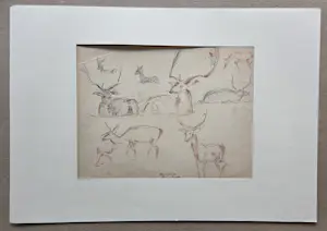 Douwe Jan van der Zweep - Herten. Atelierstempel. kopen? Bied vanaf 89!