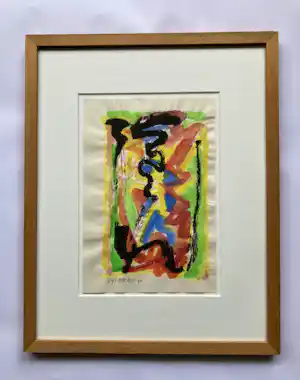 Ernst Vijlbrief - zonder titel, aquarel op papier - ingelijst - gesigneerd - 1992 verkauft für € 50!