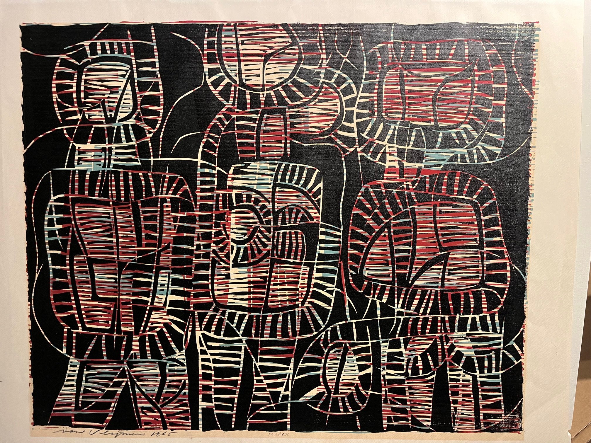 Buy Koos van Vlijmen - gouache Moeder met twee kinderen - unica? Bid from 225!