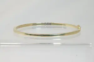 36 - 14 karaats gouden bicolor stijve armband met diamant ca 0.15 crt briljant kopen? Bied vanaf 990!