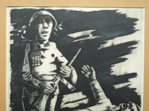 Ber Mengels - Grote ingelijste ets, Zou ik mijn broeders hoeder zijn? – 1965 – nr. 2 van 10. kopen? Bied vanaf 150!