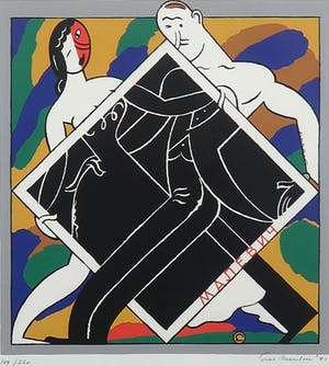 Ever Meulen - Zeefdruk, Zonder titel - Ingelijst kopen? Bied vanaf 40!