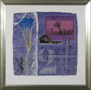 Mark Verdoes - Zeefdruk, Zonder titel - Ingelijst verkocht voor € 35!