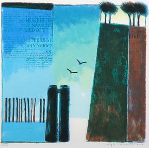 Magda Luttikhuizen - Zeefdruk, Het Lied - Ingelijst kopen? Bied vanaf 35!