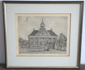 Johan Hemkes - Heerenveen, Crack State - ets, oplage 100, fraai ingelijst kopen? Bied vanaf 45!