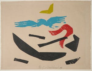 Carel Visser - Houtsnede, Z.T. Vogel - Ingelijst kopen? Bied vanaf 120!