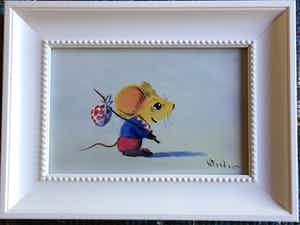 Henk Poeder - Muisje met knapzak verkocht voor € 45!