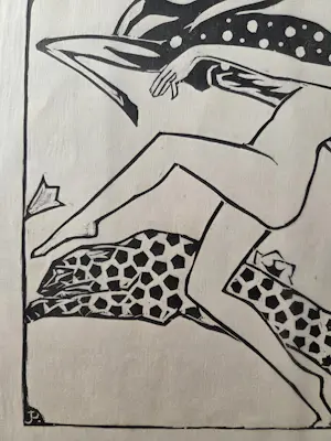 Johan Polet - Danseres. Naakt. Houtsnede uit Wendingen. kopen? Bied vanaf 89!