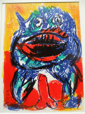 Karel Appel - Litho uit portfolio 'One Cent Life' nieuw ingelijst kopen? Bied vanaf 180!