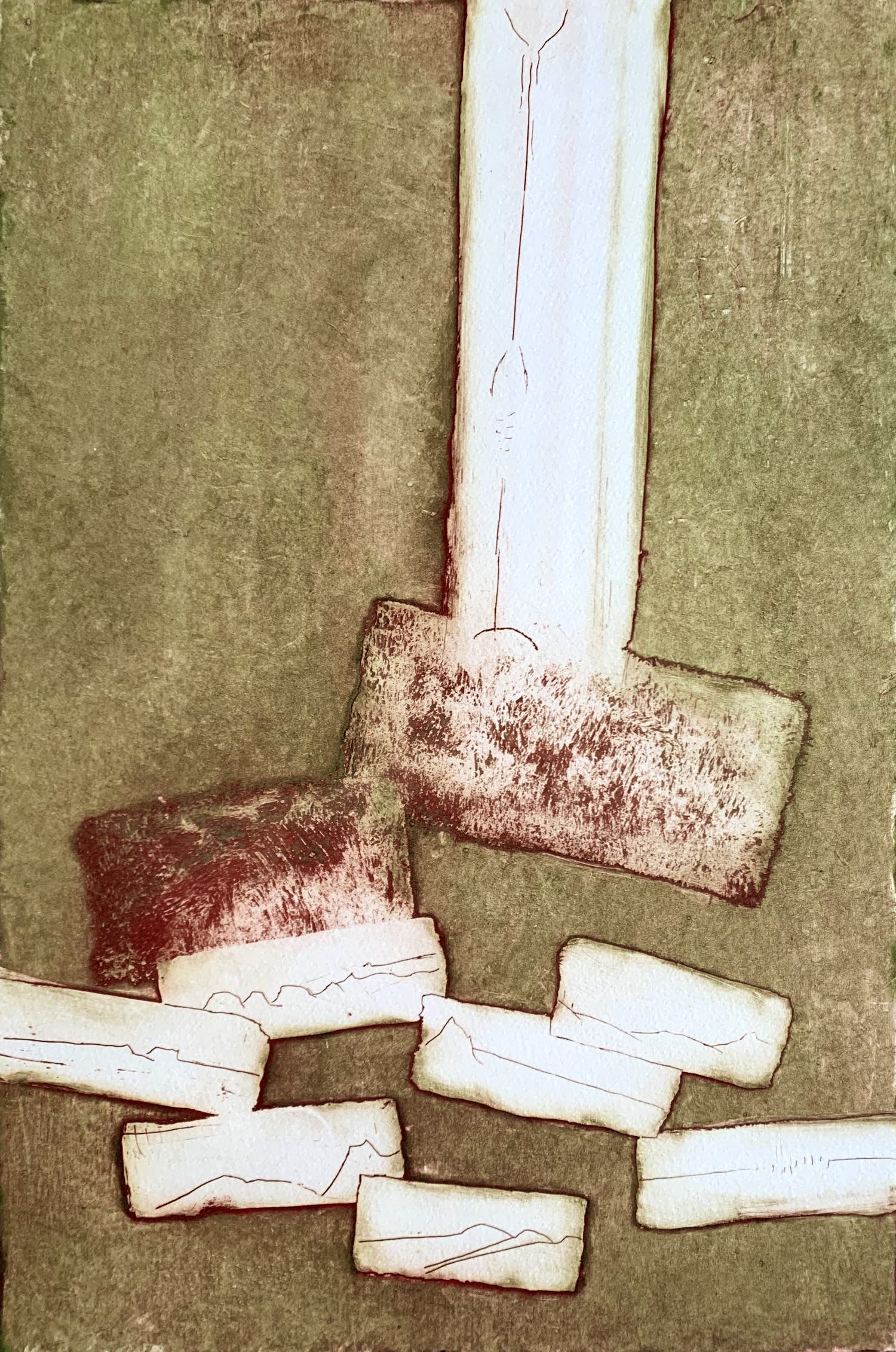 Jan Montyn - kleurenets | 'Drijvende landen' | 1988 verkocht voor € 1!