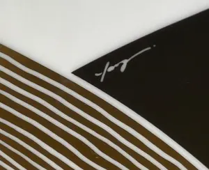 Jan van der Vaart - Porseleinen vaas met zwart en verguld lineair decor uitgevoerd voor Rosenthal kopen? Bied vanaf 95!