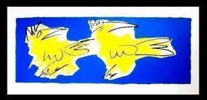 Frank Lengvenius - Kleurenzeefdruk GELE VOGELS GROOT!!! kopen? Bied vanaf 45!