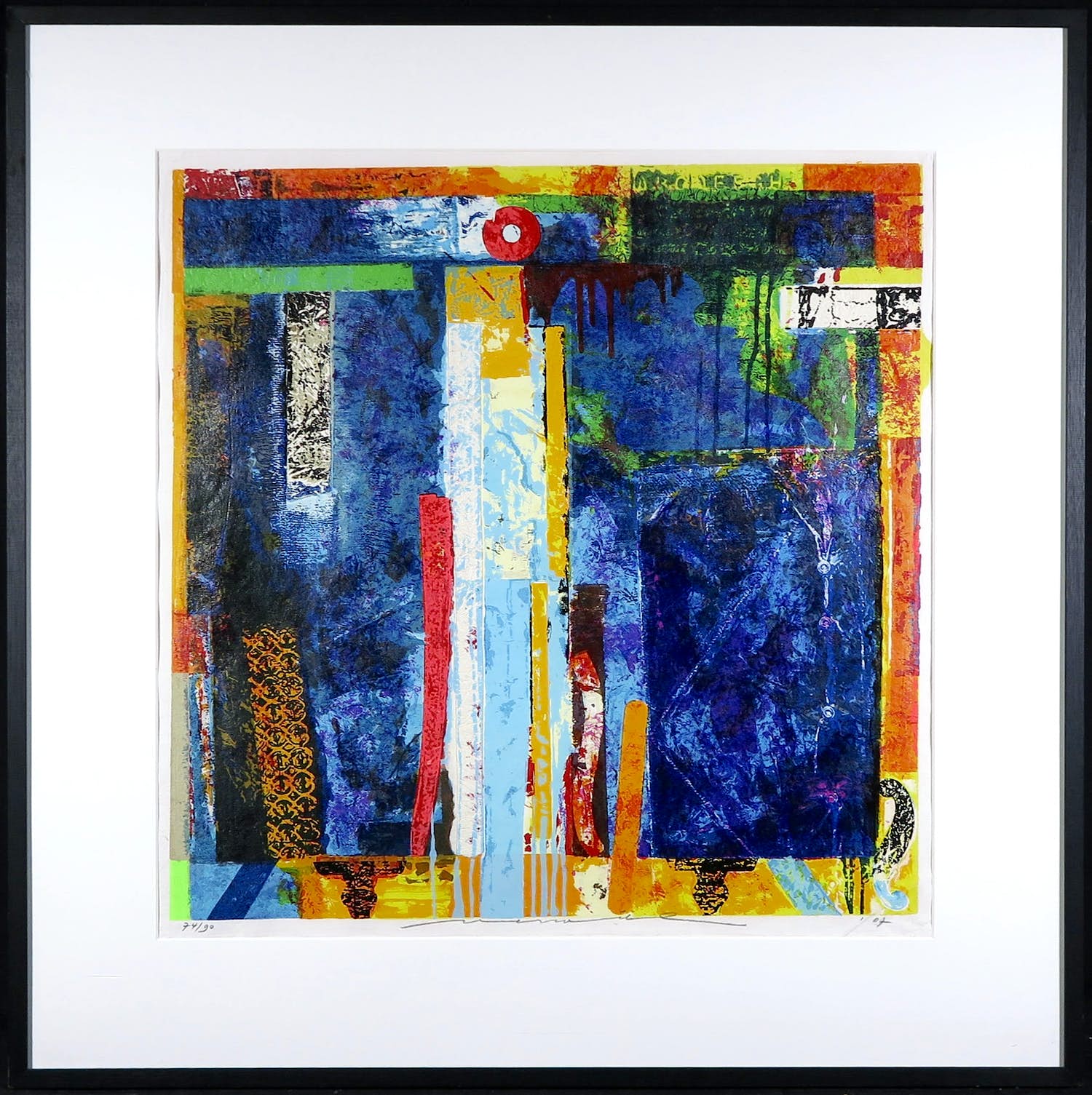 Jos Verwiel - Zeefdruk, Blue Tombe - Ingelijst (Groot) kopen? Bied vanaf 1!