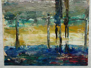 Peter Leyenaar - (1923-2023) , Acrylverf op canvasboard , Lange figuren I - 1982 kopen? Bied vanaf 50!