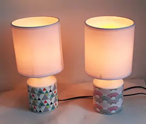 Niet of onleesbaar gesigneerd - Twee Seylumiere lampen met jaren 50 design kopen? Bied vanaf 10!