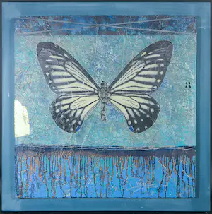 Mark Verdoes - Gemengde techniek op board en paneel, Vlinder kopen? Bied vanaf 1!