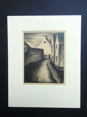 Aart van Dobbenburgh - STRAATJE /// LITHO VAN AART VAN DOBBENBURGH verkocht voor € 70!