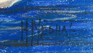 Niet of onleesbaar gesigneerd - Pastelkrijt, Landschap I - Ingelijst kopen? Bied vanaf 1!