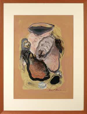 Bert Braam - Gemengde techniek op papier, Medusa 3 - Ingelijst verkocht voor € 1!