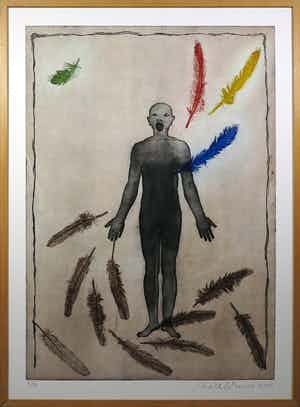 Mark Brusse - Kleurenets, Just like trees - Ingelijst (Zeer groot) verkocht voor € 150!