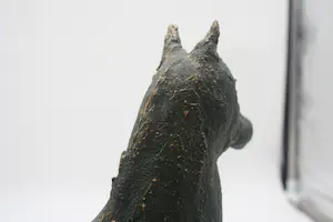 Niet of onleesbaar gesigneerd - Uitermate Prachtig Terracota Paard- Bladgoud (20e eeuw) kopen? Bied vanaf 1!